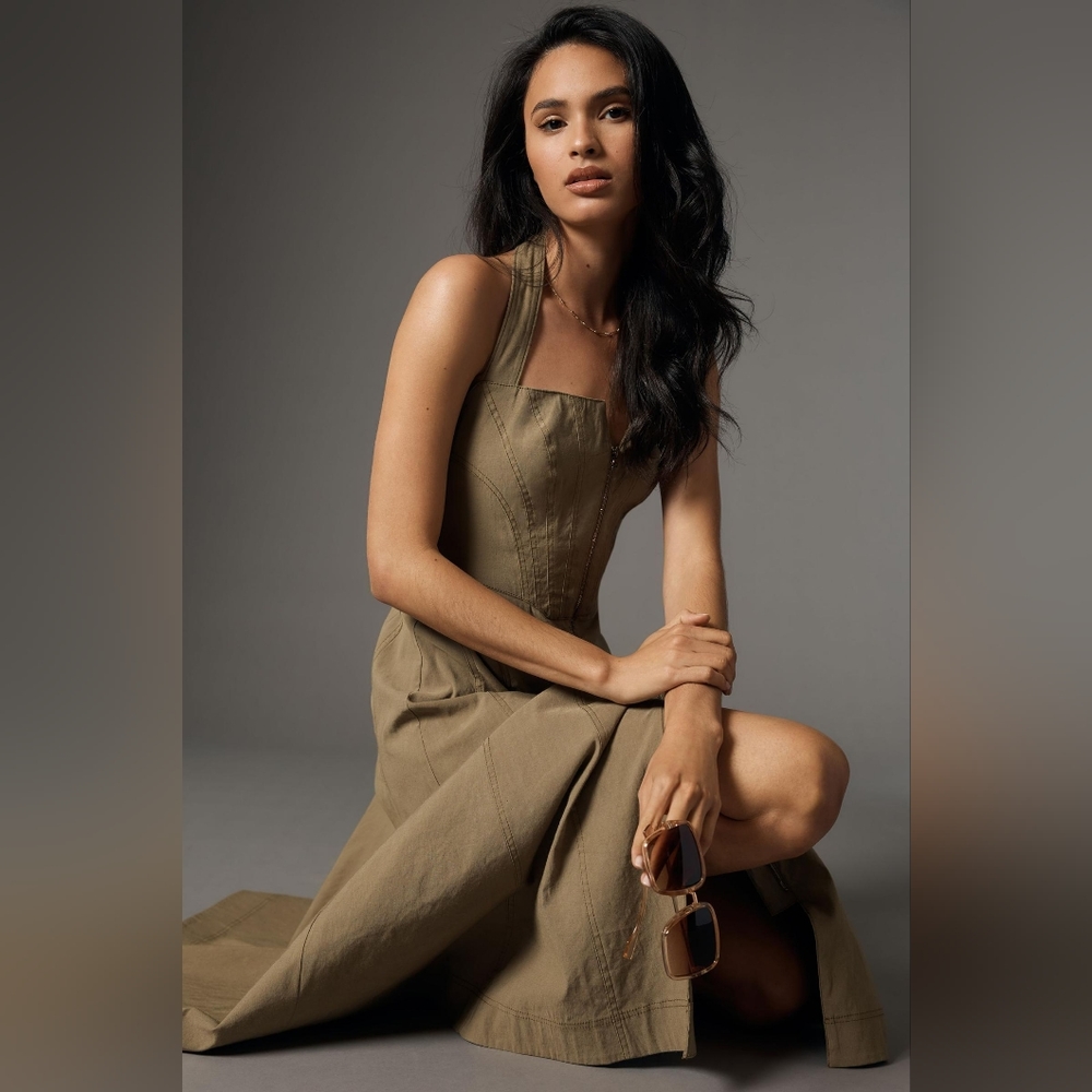 By Anthropologie Zip-Front Corset Dress